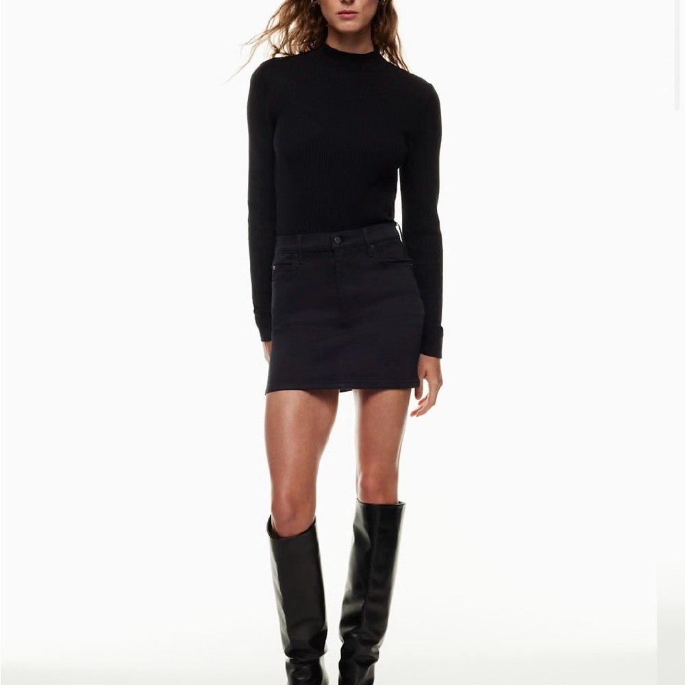 NWT Aritzia Denim Forum Cowgirl Black Micro Skirt